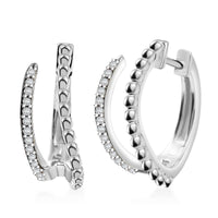 Moissanite Earrings in Platinum Over Sterling Silver 0.30 ctw