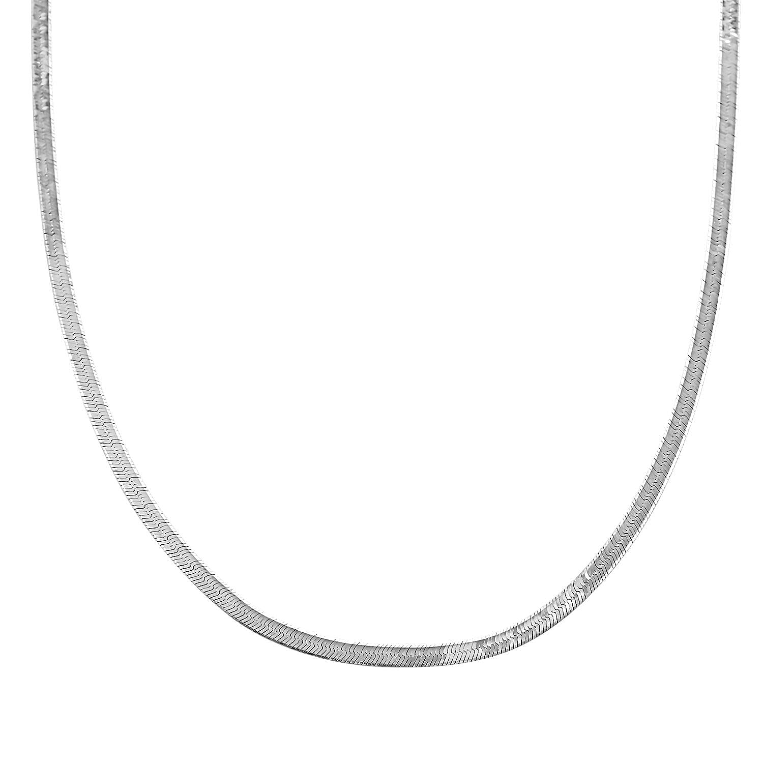 Herringbone Chain Necklace in Sterling Silver 20 Inches 6.50 Grams