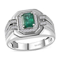 Rhapsody 950 Platinum AAAA Kagem Zambian Emerald, Diamond (E-F, VS2) Men's Ring (Size 10.0) (10 g) 2.00 ctw - Sticky add to cart bar