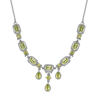 Peridot Necklace 18-20 Inches in Platinum Over Sterling Silver 7.80 ctw