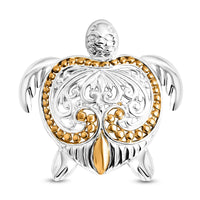 Bali Legacy 22K Vermeil Yellow Gold Over and Sterling Silver Turtle Pendant without Chain 6.20 Grams