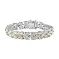 TLV Premium Ethiopian Welo Opal Bracelet in Platinum Over Sterling Silver (8.00 In) 12.50 ctw