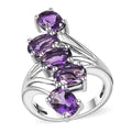 Uruguayan Amethyst 5 Stone Ring in Platinum Over Sterling Silver (Size 10.0) 3.50 ctw - Sticky add to cart bar