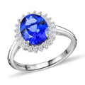Certified & Appraised Rhapsody 950 Platinum AAAA Tanzanite and E-F VS Diamond Ring 6.20 Grams 3.10 ctw - Sticky add to cart bar
