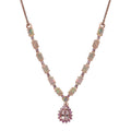 D'Joy Premium Pink Morganite and Multi Gemstone Drop Necklace 18-20 Inches in Vermeil Rose Gold Over Sterling Silver 3.00 ctw - Sticky add to cart bar