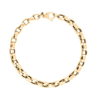 Italian Concave Mirror Oval Rolo Bracelet in 10K Yellow Gold (8.50 In) 4.50 Grams