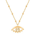 Italian 10K Yellow Gold Evil Eye Beaded Necklace 18-20 Inches 1.50 Grams - Sticky add to cart bar