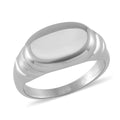 Ribbed Band Men's Ring in Stainless Steel (Size 9.0) - Sticky add to cart bar