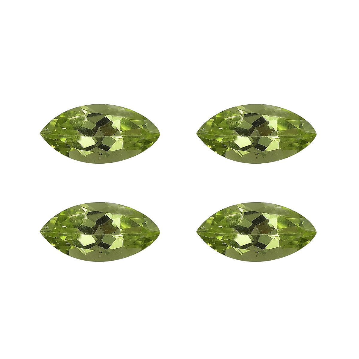 Peridot Set of 4 (Mrq 10x5 mm) 3.75 ctw Loose gemstone