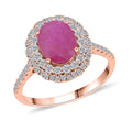 Certified & Appraised Luxoro 14K Rose Gold AAA Mozambique Ruby and G-H I2 Diamond Ring 2.85 ctw - Sticky add to cart bar