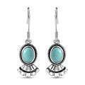 Artisan Crafted Sierra Nevada Turquoise Earrings in Black Oxidized Sterling Silver 2.40 ctw - Sticky add to cart bar