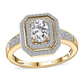 Luxoro 10K Yellow Gold Moissanite (Ovl 7x5mm) Ring (Size 7.0) 1.50 ctw - Sticky add to cart bar