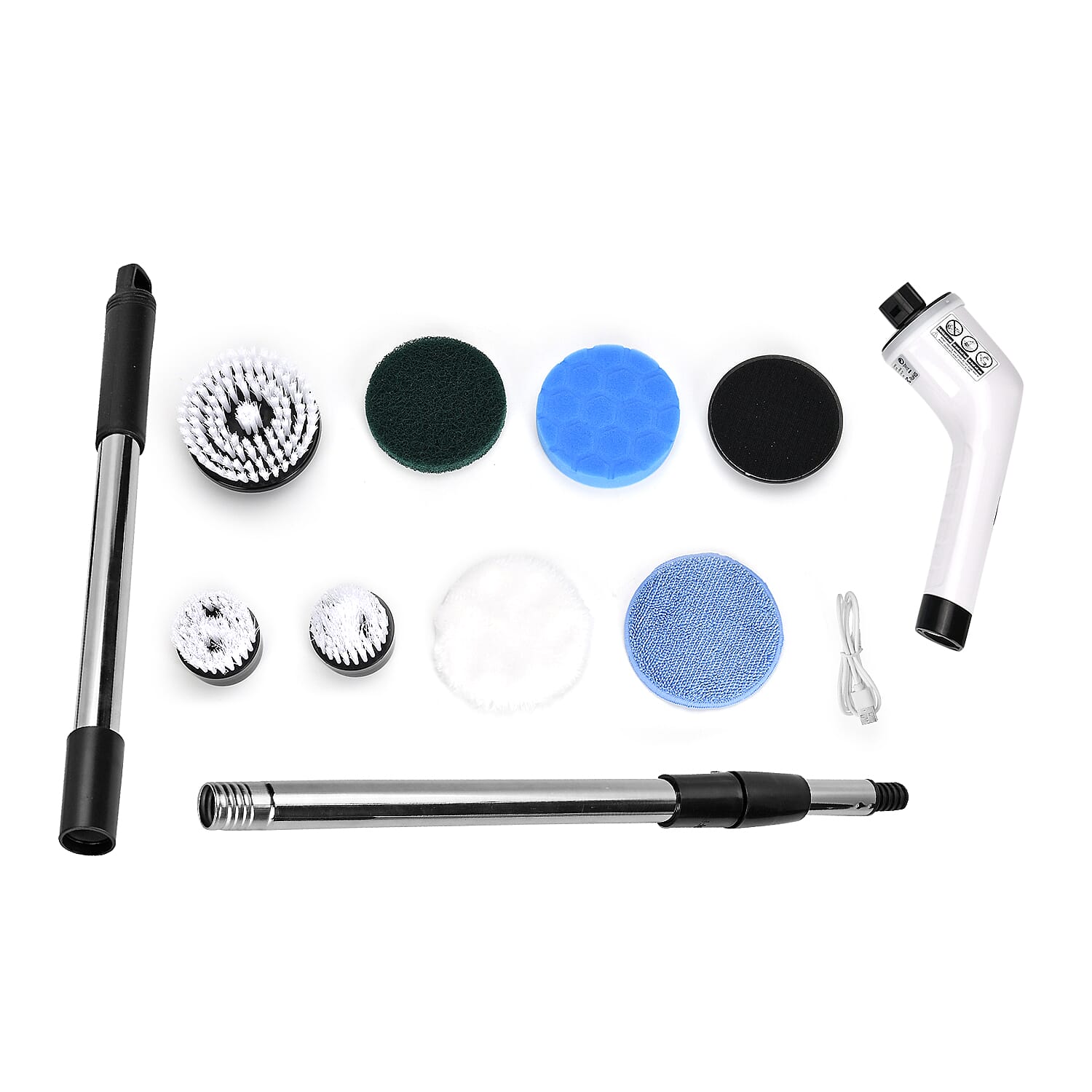 Homesmart 7 in1 Electric Spin Scrubber,  Multifunctional Cordless Cleaning Brush-, Handheld Spin Scrubbing, 7 Versatile Replaceable Brush Heads, Adjustable Long Handle