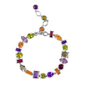 GP Art Deco Collection Multi Gemstone Bracelet in Rhodium Over Sterling Silver (6.50-8.50In) 18.30 ctw - Sticky add to cart bar