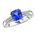 Certified & Appraised Rhapsody 950 Platinum AAAA Tanzanite and E-F VS Diamond Ring (Size 6.0) 5.75 Grams 2.00 ctw - Sticky add to cart bar