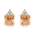 Certified & Appraised Luxoro 10K Yellow Gold AAA Imperial Topaz and I2 Diamond Earrings 1.60 ctw - Sticky add to cart bar