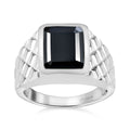 Karis Thai Black Spinel Men's Ring in Platinum Bond (Size 10.0) 7.15 ctw - Sticky add to cart bar