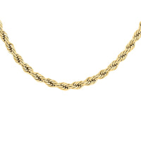 Rope Chain Necklace in ION Plated Yellow Gold Stainless Steel (24 Inches) 22 Grams