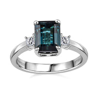 Certified & Appraised Rhapsody 950 Platinum AAAA Monte Belo Indicolite, Diamond (E-F, VS) (0.18 cts) Ring (Size 6.0) (5.55 g) 2.81 ctw