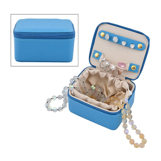 Black Faux Leather Double Protection Jewelry Box (4.53"x3.74"x2.36")