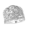 Karis White Diamond Accent Floral Bee Ring in Platinum Bond (Size 10.0) - Sticky add to cart bar