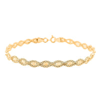 Italian 5mm Glitter Link Bracelet in 14K Yellow Gold (7.50 In) 3.06 Grams
