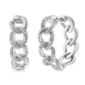 Karis Diamond Accent Curb Hoop Earrings in Platinum Bond - Sticky add to cart bar