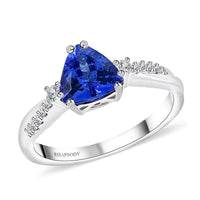 Certified & Appraised Rhapsody AAAA Tanzanite and E-F VS Diamond 1.35 ctw Ring in 950 Platinum 5 Grams