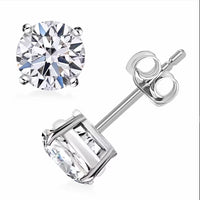 NY Closeout Luxuriant Lab Grown Diamond E-F VS Solitaire Stud Earrings in 14K White Gold 2.50 ctw