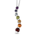 D'Joy Multi Gemstone 1.40 ctw Pendant without Chain in Rhodium Over Sterling Silver - Sticky add to cart bar