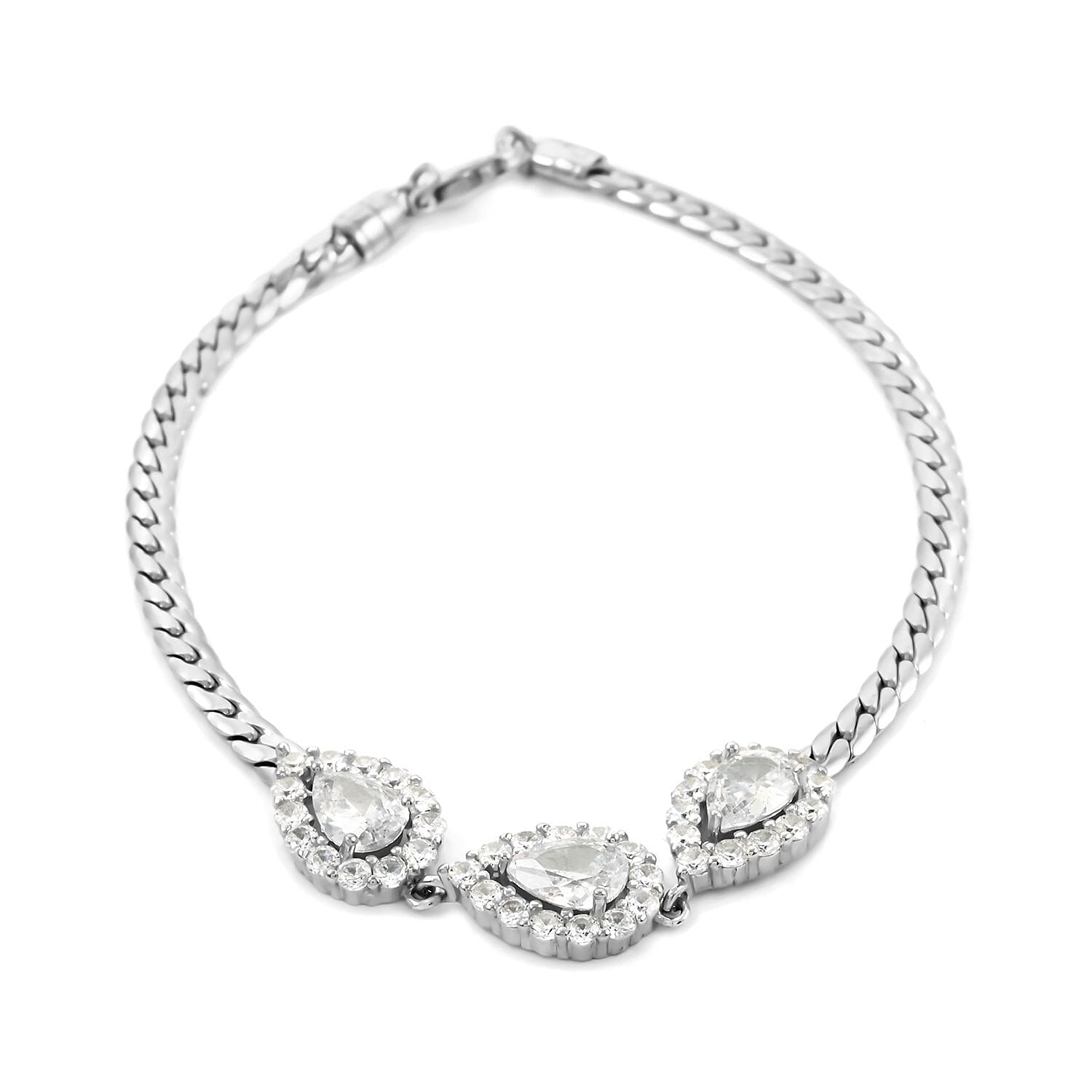 Simulated Diamond 3.80 ctw Bracelet in Sterling Silver (7.50  (7.50 In)