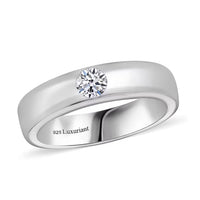 Luxuriant Lab Grown Diamond (G-H, SI) Band Ring in Platinum Over Sterling Silver (Size 10.0) 0.25 ctw