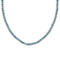 Betroka Blue Apatite and White Zircon 20.25 ctw Aqua Flow Necklace in Rhodium Over Sterling Silver 18 Inches - Sticky add to cart bar