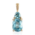 Luxoro Premium Ratanakiri Blue Zircon 3.75 ctw Drop Pendant without Chain in 10K Yellow Gold - Sticky add to cart bar