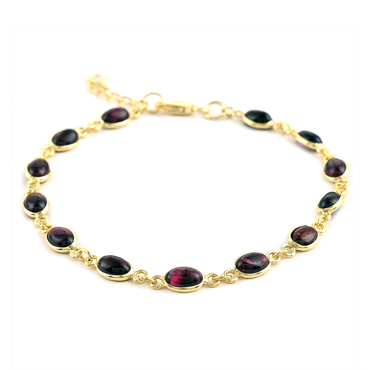 Mozambique Garnet Bracelet in 14K YG Over Sterling Silver (7.00 In) 4.55 ctw