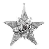 D'Joy Artisan Crafted Rough Cut Marvelous Meteorite Starbrust Pendant without Chain in Sterling Silver