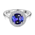 Rhapsody AAAA Tanzanite and E-F VS Diamond 2.70 ctw Ring in 950 Platinum 5.90 Grams - Sticky add to cart bar