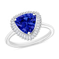 Rhapsody AAAA Tanzanite and E-F VS2 Diamond 2.50 ctw Trillion Shape Ballerina Ring in 950 Platinum (Size 5.5) 4.50 Grams - Sticky add to cart bar
