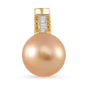 Luxoro South Sea Golden Cultured Pearl, Natural Yellow and White Diamond 0.06 ctw Pendant without Chain in 14K Yellow Gold - Sticky add to cart bar