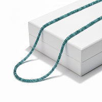 Certified & Appraised Luxoro AAA Grandidierite 55.00 ctw Beaded Graduated Necklace in 14K Yellow Gold 18 Inches