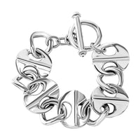 Sterling Silver Toggle Clasp Bracelet (6.50 In) 21.81 Grams