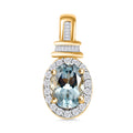 Luxoro Premium Mangoro Aquamarine and G-H I1 Diamond 1.00 ctw Pendant without Chain in 14K Yellow Gold - Sticky add to cart bar