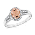 Luxoro Premium Marropino Morganite and G-H I1 Diamond Ring in 14K White Gold (Size 10.0) 2.76 ctw - Sticky add to cart bar