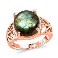 Karis Malagasy Labradorite Ring in 18K RG Plated (Size 10.0) 7.75 ctw