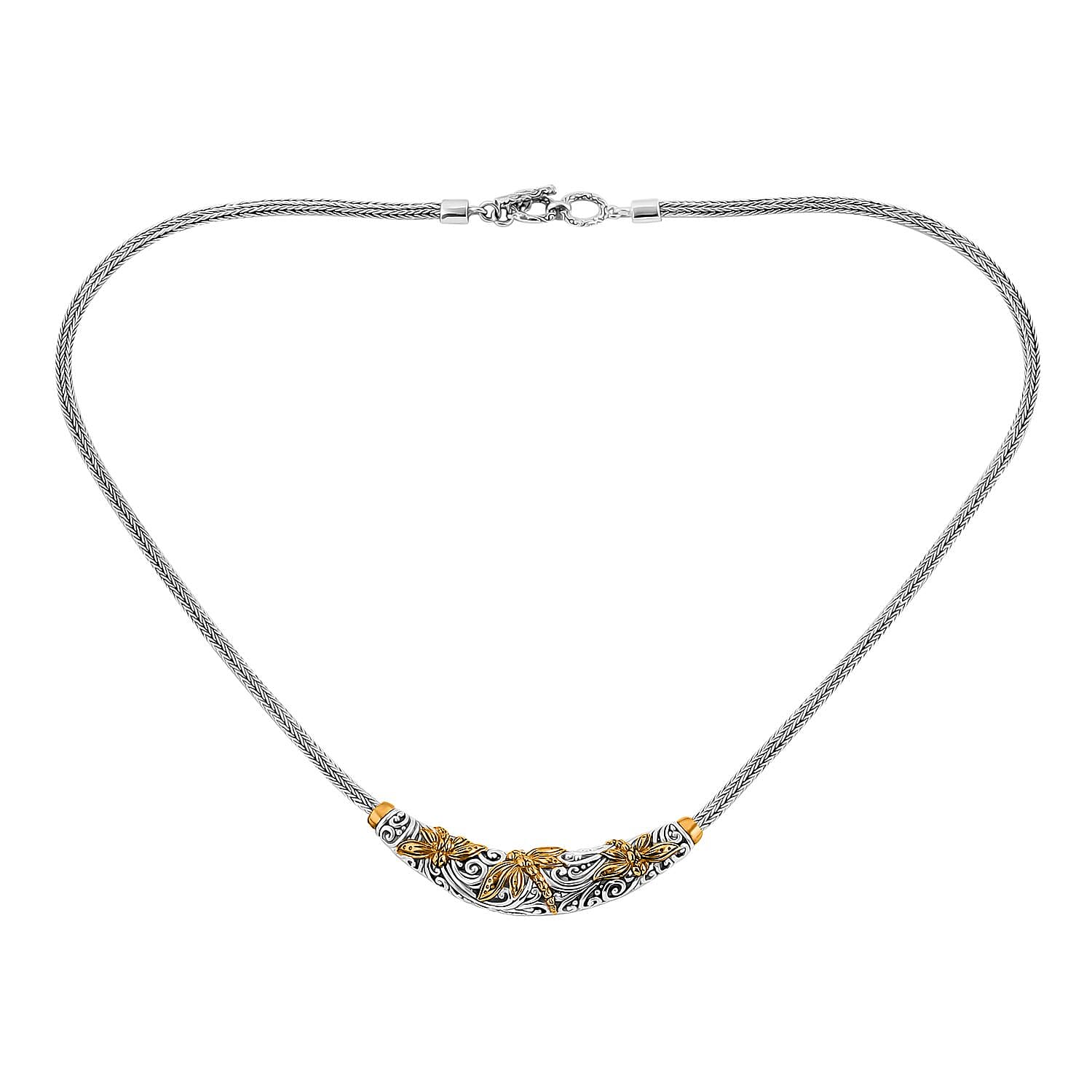 Doorbuster Bali Legacy 22K Vermeil YG Over Sterling Silver Dragonfly Necklace (20 Inches) (25.22 g)