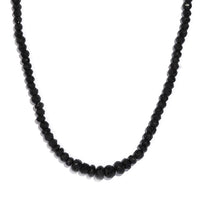 Thai Black Spinel Beaded 197.00 ctw Necklace (20 Inches) in Platinum Bond