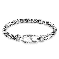 Bali Legacy Sterling Silver Tulang Naga Texture Dragon Bracelet (6.50 In) (35 g)