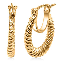 EverTrue Bronzella Collection Rope Twisted Hoop Earrings in 18K YG Plated Bronze