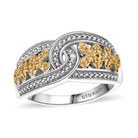 Karis White Diamond Accent Link Ring in 18K RG Plated and Platinum Bond