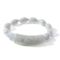 Natural Jade 300.00 ctw Beaded with Carved Bar Stretch Bracelet - Sticky add to cart bar